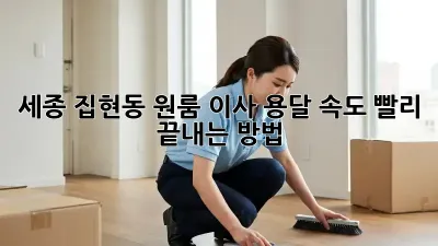 세종 집현동 원룸 이사, 용달 속도 빨리 끝내는 방법!